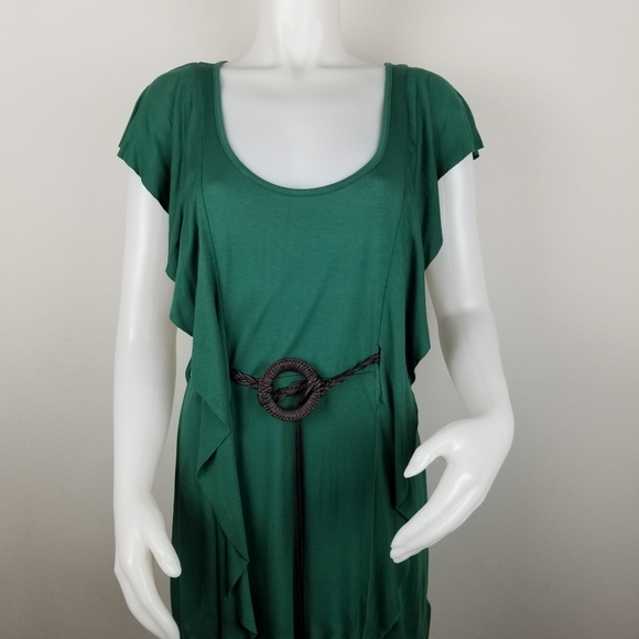 Twenty One Lg Green Scoop Neck Shirt Dress NWT (no belt) - Picture 2 of 8